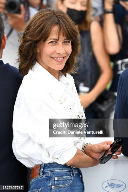 Sophie Marceau attends the "Tout S'est Bien Passe " photocall during the 74th annual Cannes Film Festival on July 08, 2021 in Cannes, France.