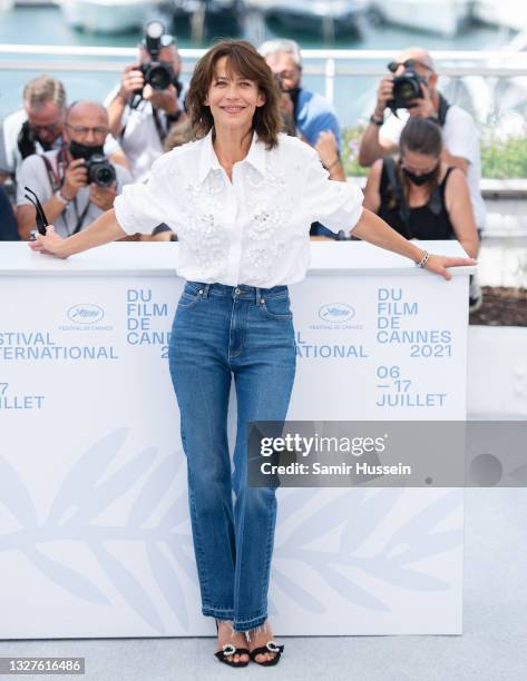 Sophie Marceau attends the "Tout S'est Bien Passe " photocall during the 74th annual Cannes Film Festival on July 08, 2021 in Cannes, France.