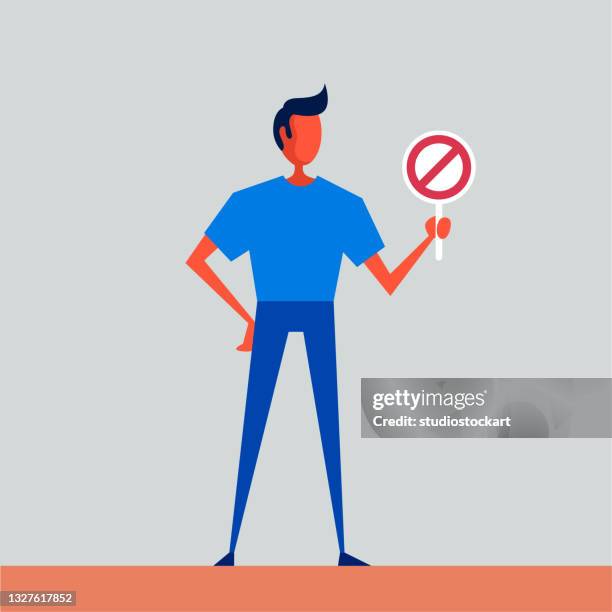 Stop Man Stop Sign Hand Drawn Photos and Premium High Res Pictures - Getty Images