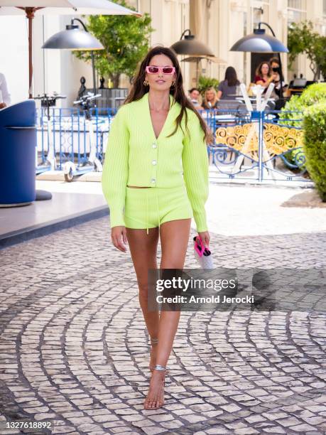 Izabel Goulart is seen at the Martinez Hotel during the 74th annual Cannes Film Festival on July 08, 2021 in Cannes, France.