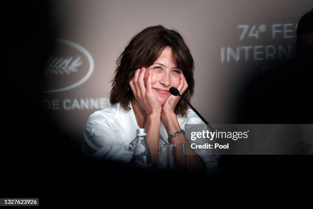 Sophie Marceau attends the "Tout S'est Bien Passe " press conference during the 74th annual Cannes Film Festival on July 08, 2021 in Cannes, France.