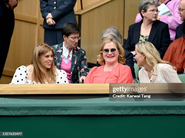 Princess Beatrice, Mrs Edoardo Mapelli Mozzi, Annabelle Galletley and Sophie, Countess of Wessex attend Wimbledon Championships Tennis Tournament at...