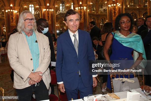 Professor Didier Raoult, Philippe Douste-Blazy and Gabonese Ambassador in Paris Liliane Massala attend the Lunch in Honor of Professor Didier Raoult...