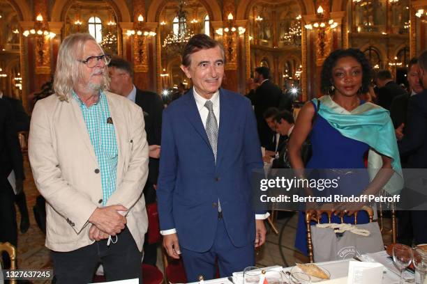 Professor Didier Raoult, Philippe Douste-Blazy and Gabonese Ambassador in Paris Liliane Massala attend the Lunch in Honor of Professor Didier Raoult...