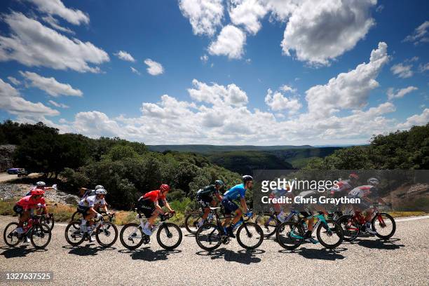 Stefan Bissegger of Switzerland and Team EF Education - Nippo, Julian Alaphilippe of France and Team Deceuninck - Quick-Step, Connor Swift of The...