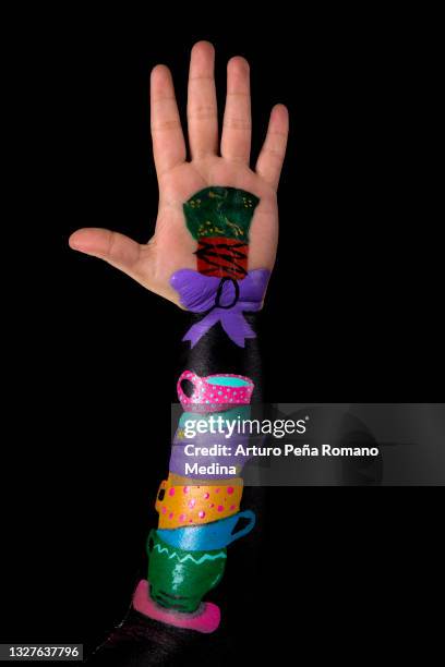 bodypainting - azul celeste stock pictures, royalty-free photos & images