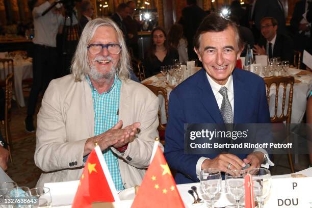 Professor Didier Raoult and Philippe Douste-Blazy attend the Lunch in Honor of Professor Didier Raoult at Chinese Business Club of InterContinental...