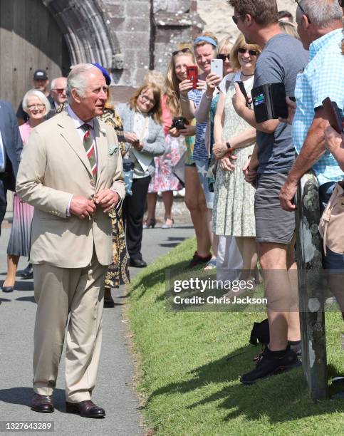 Prince Charles, Prince of Wales attends a service for the Centenary of the Church in Wales at St David’s Cathedral on July 08, 2021 in St Davids,...