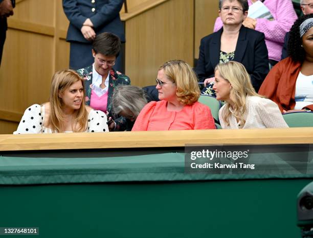Princess Beatrice, Sophie, Countess of Wessex and Annabelle Galletley attend Wimbledon Championships Tennis Tournament at All England Lawn Tennis and...