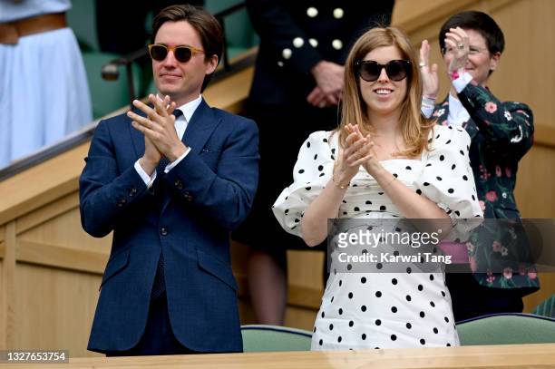 Edo Mapelli Mozzi and Princess Beatrice, Mrs Edoardo Mapelli Mozzi attend Wimbledon Championships Tennis Tournament at All England Lawn Tennis and...