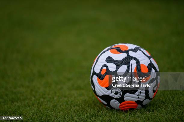 The New Premier League Training Ball during the Newcastle United Training session at the Newcastle Training Centre on July 08, 2021 in Newcastle upon...