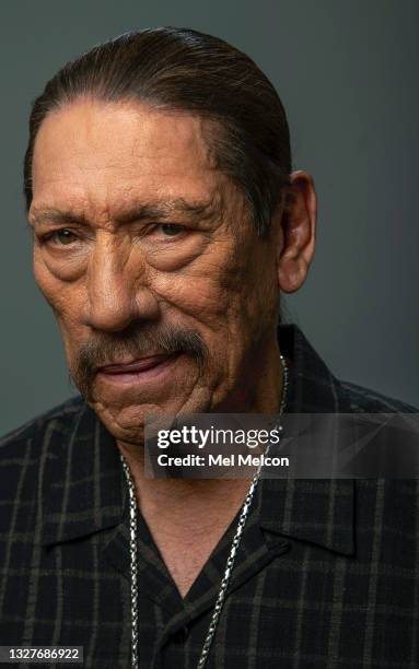 Actor Danny Trejo is photographed for Los Angeles Times on June 9, 2021 in Mission Hills, California. PUBLISHED IMAGE. CREDIT MUST READ: Mel...