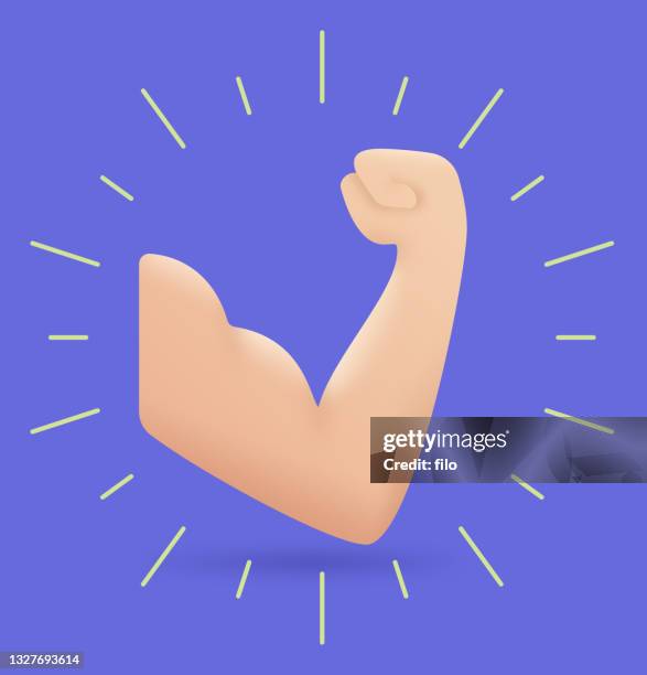 ilustrações de stock, clip art, desenhos animados e ícones de arm muscle power strength weightlifting symbol - harden