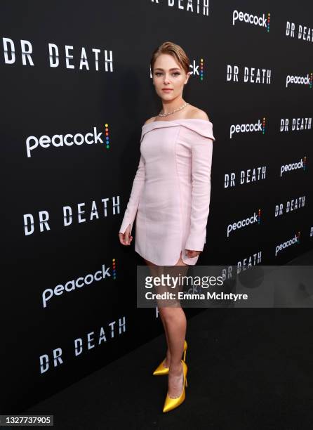 AnnaSophia Robb attends the the premiere of Peacock's new series "Dr. Death" at NeueHouse Los Angeles on July 08, 2021 in Hollywood, California.