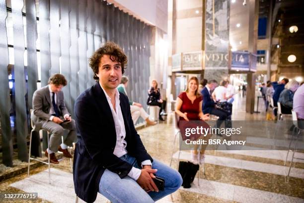 GroenLinks leader Jesse Klaver is seen during a farewell to the Tweede Kamer parliament building and the plenary hall during the last debate before...