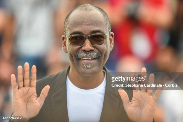 Mahamat-Saleh Haroun attends the "Lingui" photocall during the 74th annual Cannes Film Festival on July 09, 2021 in Cannes, France.