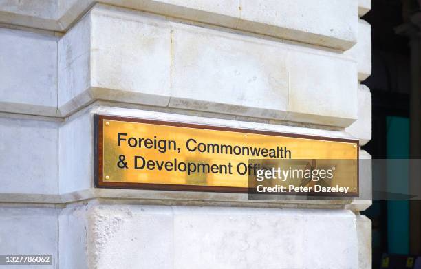 Exterior of Foreign and Commonwealth Development Office on July 5,2021 in London,England.