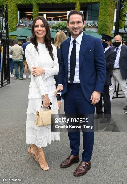 Christine Lampard and Frank Lampard attend day 11 of the Wimbledon Tennis Championships at the All England Lawn Tennis and Croquet Club on July 09,...