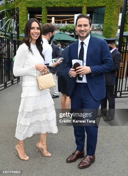 Christine Lampard and Frank Lampard attend day 11 of the Wimbledon Tennis Championships at the All England Lawn Tennis and Croquet Club on July 09,...