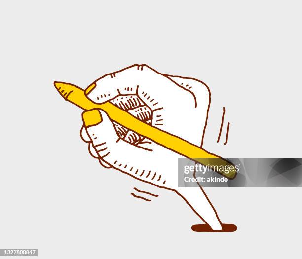 holding a pen - sharp pencil stock illustrations