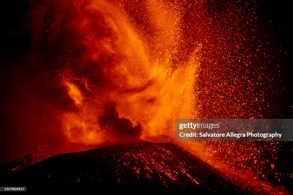 Volcano Etna Eruption, July 09. 2021
