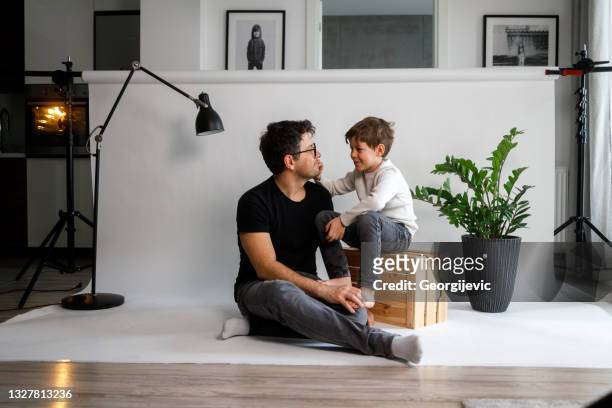 father and son - fashionable family stock pictures, royalty-free photos & images
