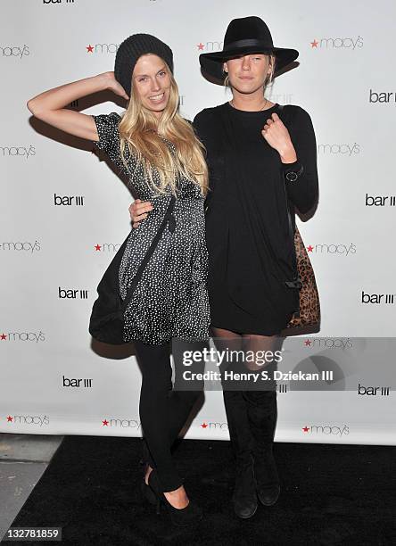 Socialites Theodora Richards and Alexandra Richards attend the Macys bar III Brand and Pop Up store launch at Private Location on February 9, 2011 in...