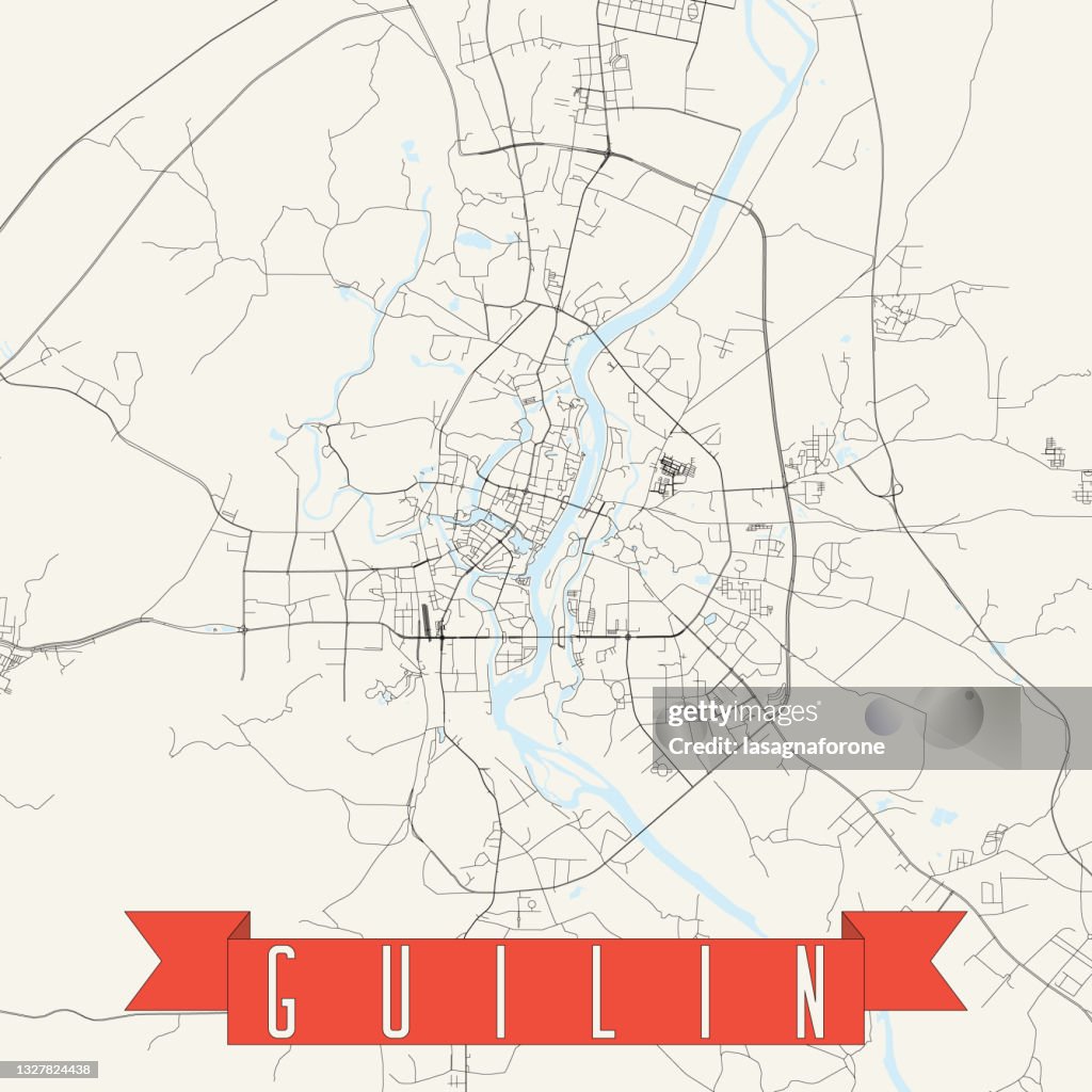 Guilin, China Vector Map