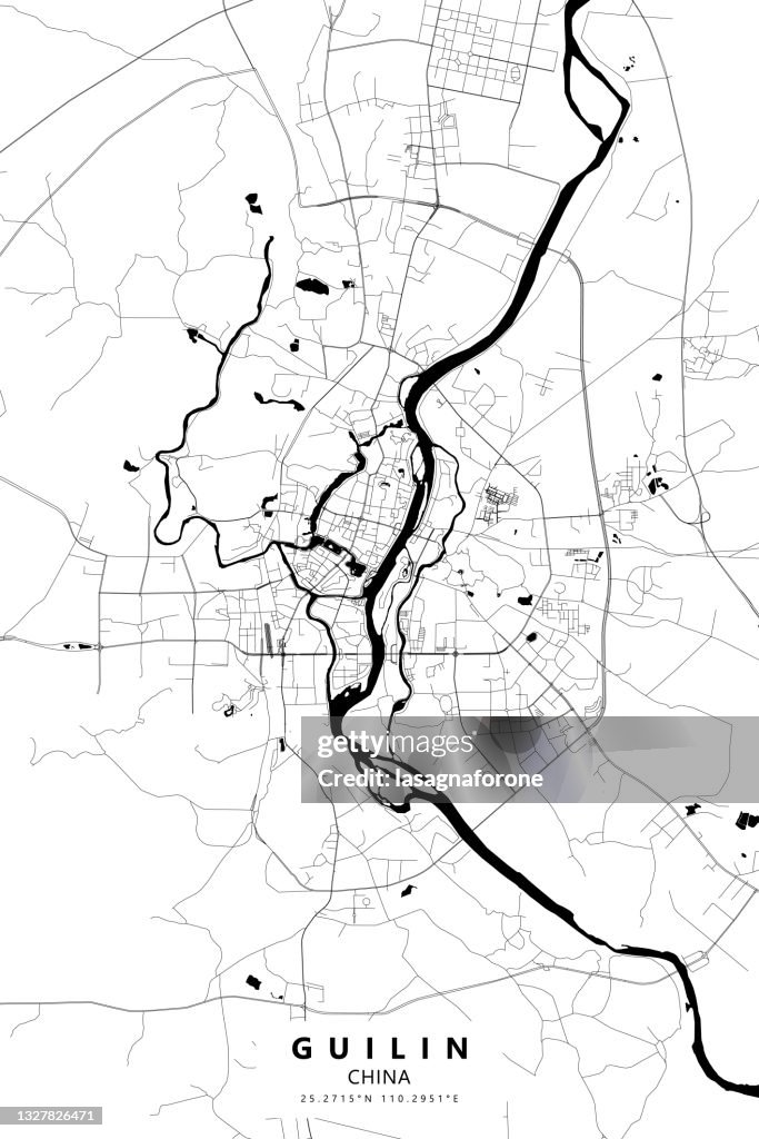 Guilin, China Vector Map