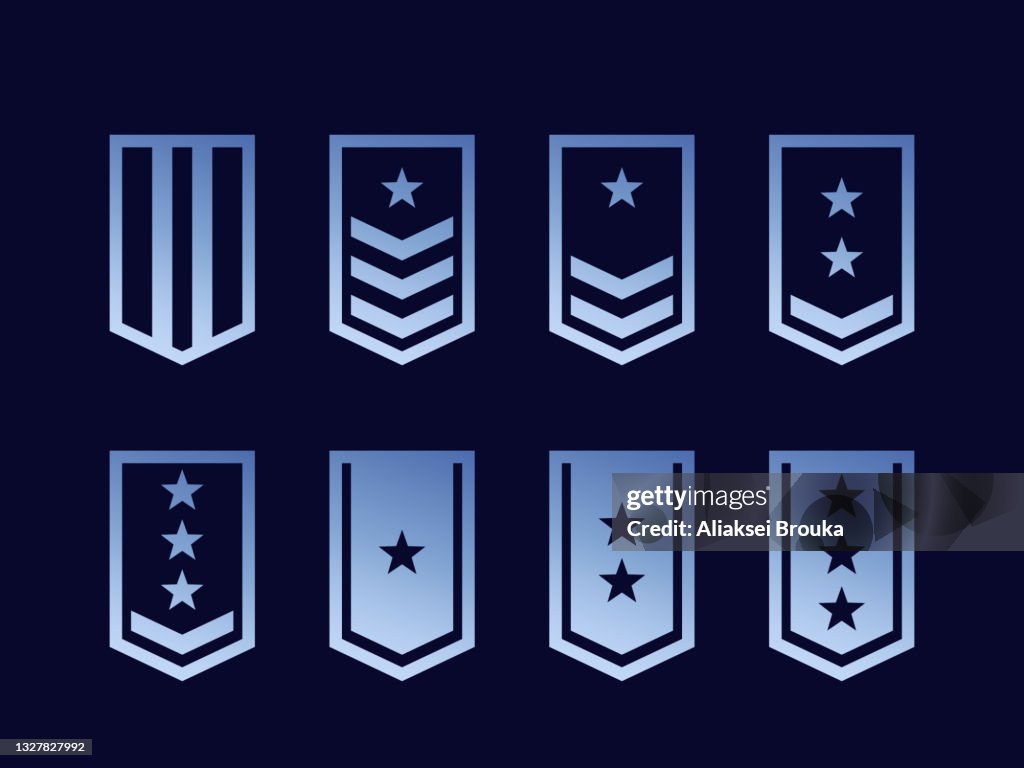 Mc Ranks Vector Military Ranks Army Epaulettes Vector Set High-Res Vector Graphic ...