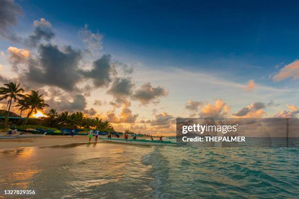 lanikai beach in hawaii - lanikai beach stock pictures, royalty-free photos & images