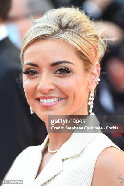 Priscilla Betti attends the "Benedetta" screening during the 74th annual Cannes Film Festival on July 09, 2021 in Cannes, France.