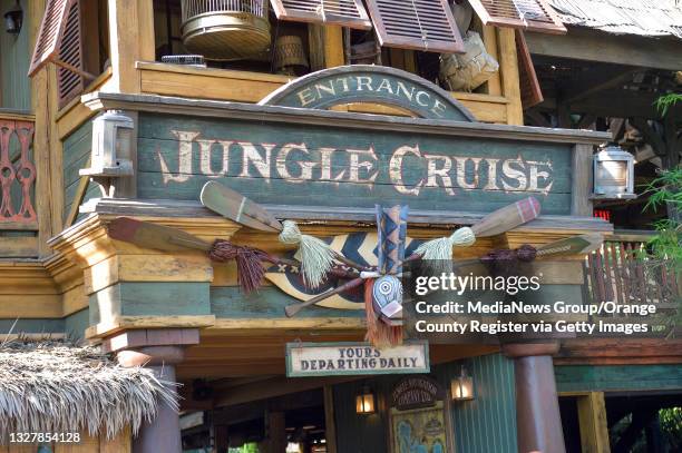 Anaheim, CA Jungle Cruise in Adventureland inside Disneyland in Anaheim, CA, on Friday, July 9, 2021. The ride was changed to remove negative...
