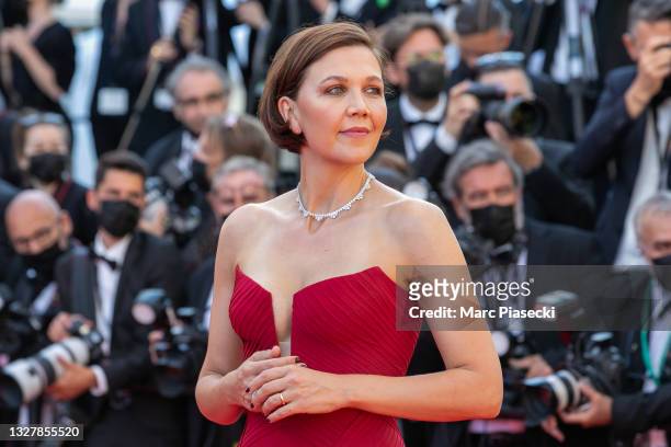 Actress Maggie Gyllenhaal attends the "Benedetta" screening during the 74th annual Cannes Film Festival on July 09, 2021 in Cannes, France.