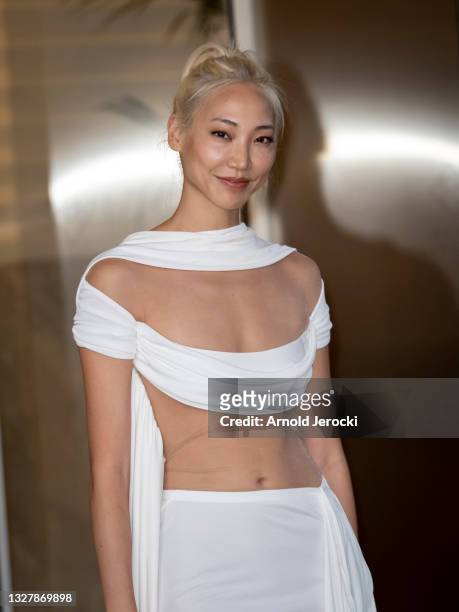 Soo Joo Park is seen at the Martinez Hotel during the 74th annual Cannes Film Festival on July 09, 2021 in Cannes, France.