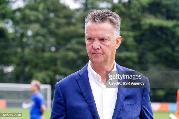 Louis van Gaal during the training session of the Dutch national soccer team women at KNVB Campus on July 3, 2021 in Zeist, Netherlands