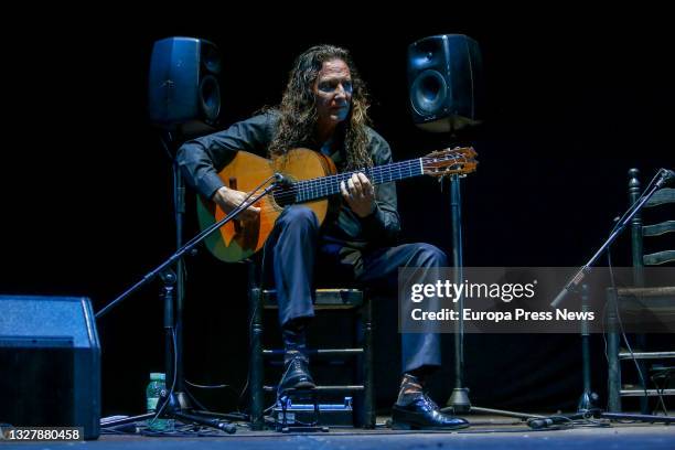 The guitarist Tomatito performs during a concert at Noches del Botanico, on 9 July, 2021 in Madrid, Spain. The guitarist from Almeria, Tomatito, a...