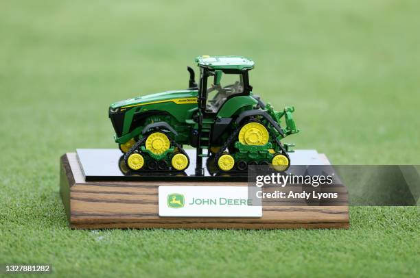 Tee marker is seen during the second round of the John Deere Classic at TPC Deere Run on July 09, 2021 in Silvis, Illinois.