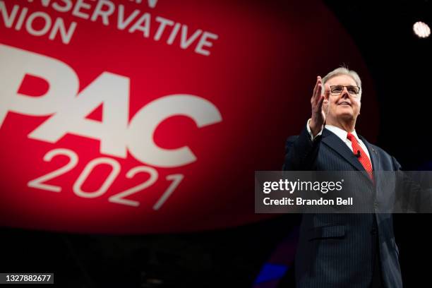 Lieutenant Governor of Texas Dan Patrick speaks during the Conservative Political Action Conference CPAC held at the Hilton Anatole on July 09, 2021...