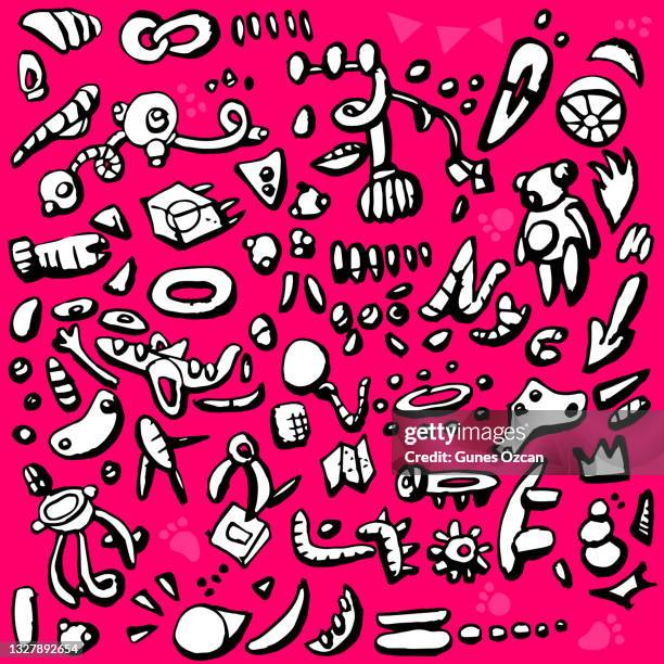 abstract background pattern - geometric abstract doodles - paw print pattern stock illustrations