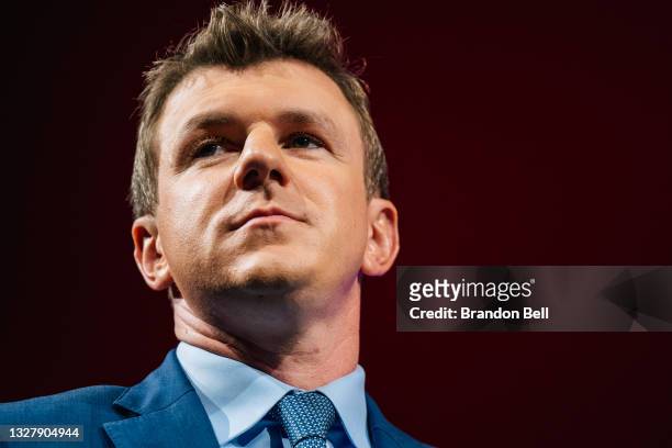 Project Veritas founder James O'Keefe looks on during the Conservative Political Action Conference CPAC held at the Hilton Anatole on July 09, 2021...
