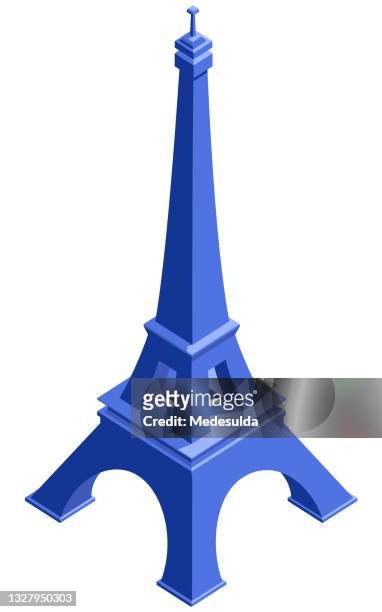 eiffel tower - 3d french stock illustrations