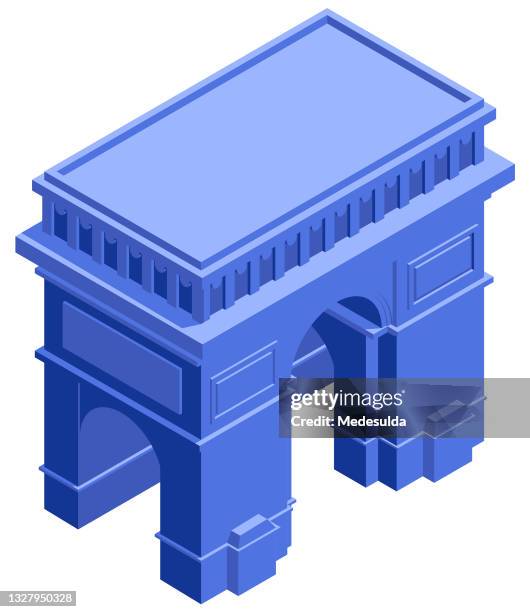 arc de triomphe - french building stock illustrations