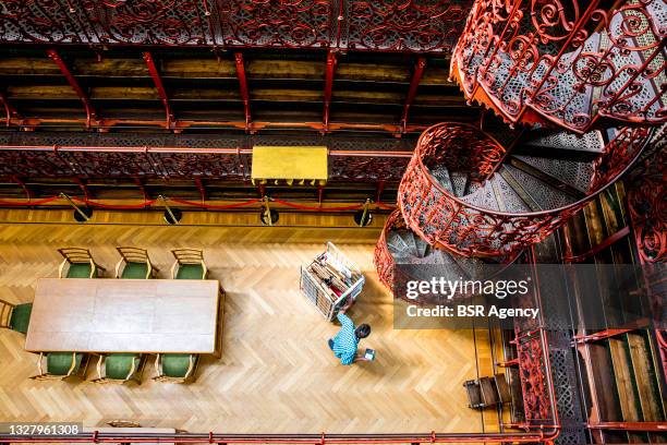 General interior view of the Tweede Kamer building is seen during the start of the relocation of the Tweede Kamer lower house of representatives on...