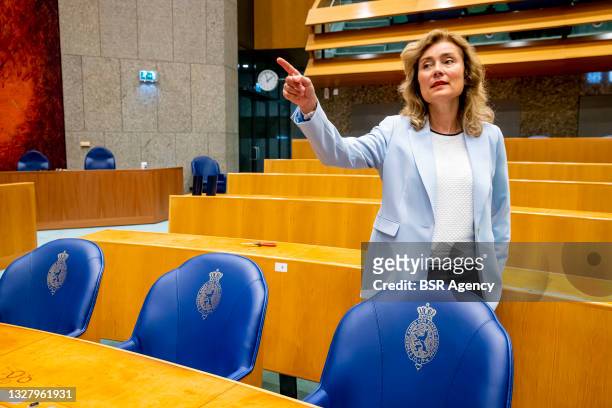 Chairwoman of parliament Vera Bergkamp is seen during the start of the relocation of the Tweede Kamer lower house of representatives on July 9, 2021...