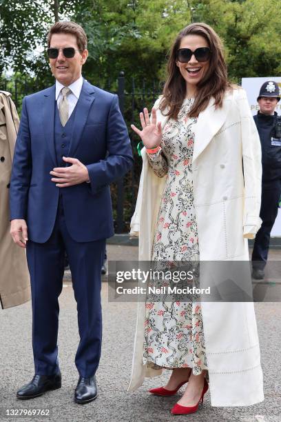 Tom Cruise and Hayley Atwell attend Wimbledon Championships Tennis Tournament Ladies Final Day at All England Lawn Tennis and Croquet Club on July...