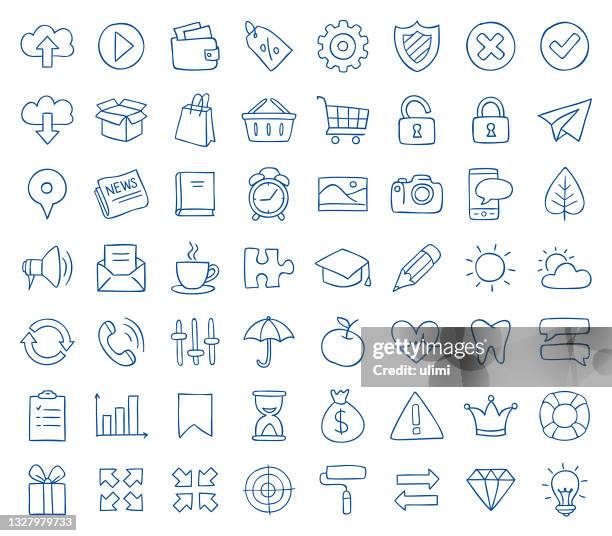 doodle icon set - 2 - application deadline stock illustrations