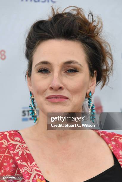 Grace Dent arrives at The British Podcast Awards 2021 at Brockwell Park on July 10, 2021 in London, England.