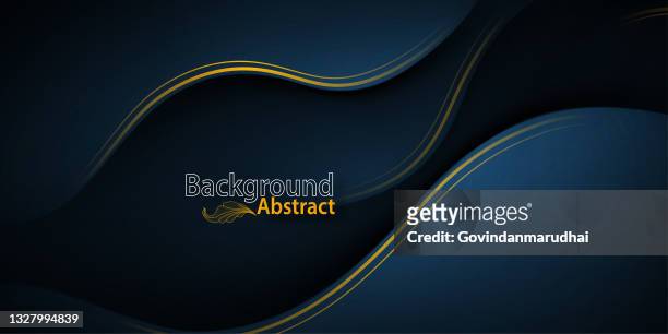 abstract gold  waves cover luxury background - royal blue stock illustrations