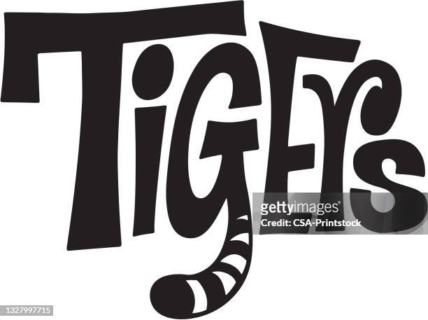 tigers - wildcat mascot stock illustrations